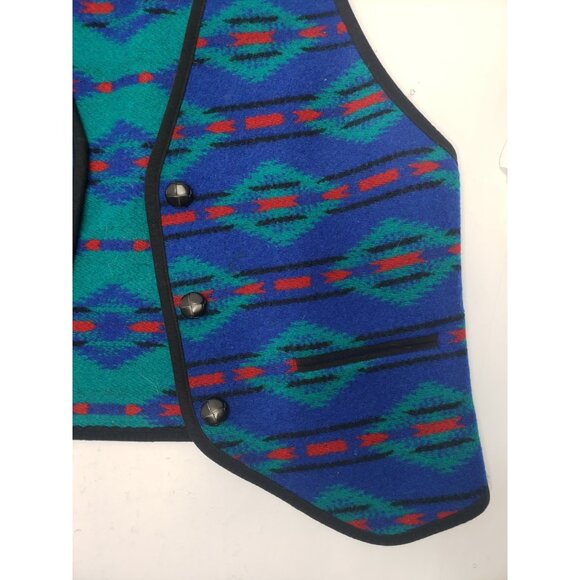 Pendleton High Grade Western Wear Southwestern Aztec Vest Size 10 12% Cotton - Picture 4 of 7